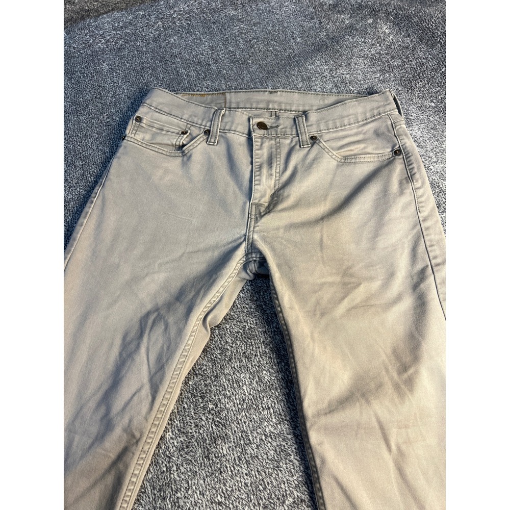 Levis 511 Slim Fit Pants Mens 31x32 Grey Khaki Stretch Casual Trousers